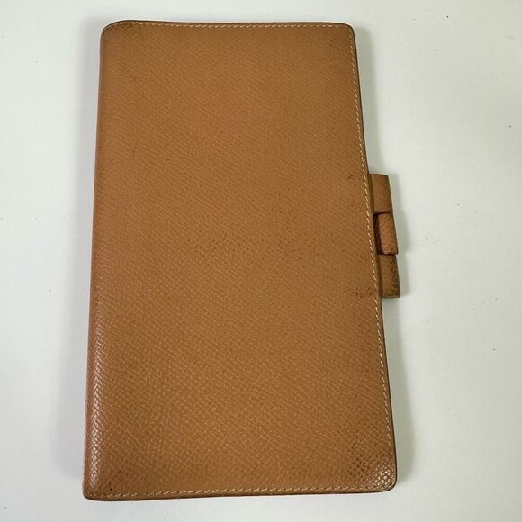 Hermes Tan Leather Notebook Agenda Cover Holder - Picture 1 of 16